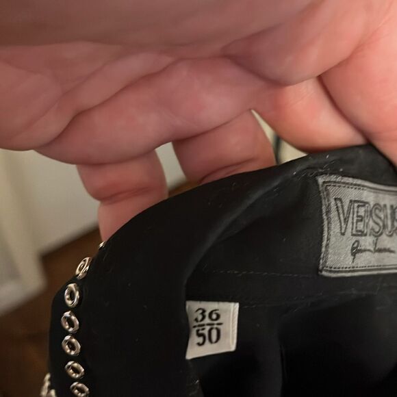 Versus Versace Black Button Rivet Detailing Closure Shirt - Picture 9 of 12